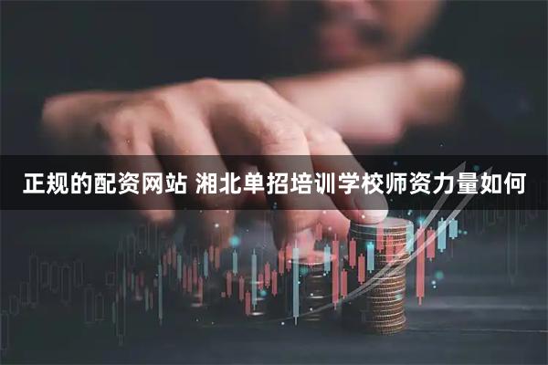 正规的配资网站 湘北单招培训学校师资力量如何