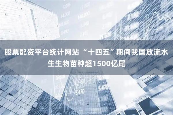 股票配资平台统计网站 “十四五”期间我国放流水生生物苗种超1500亿尾